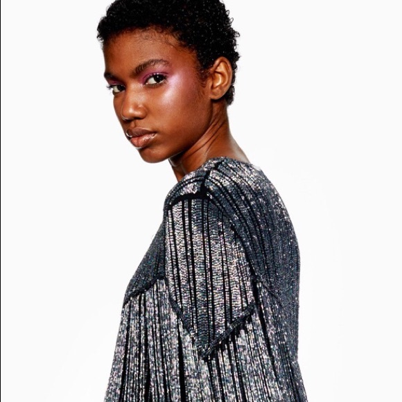 topshop beaded fringe jacket